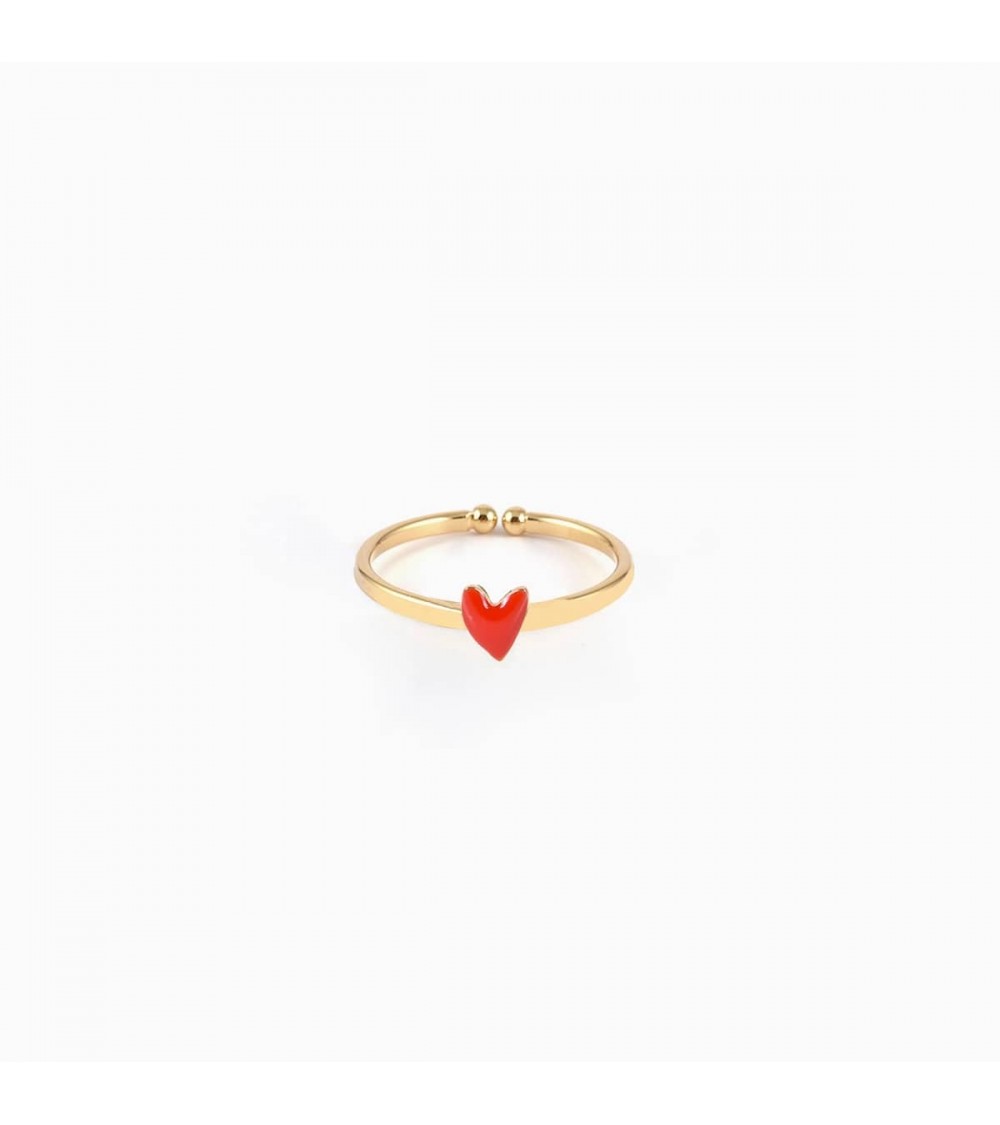 GRANT Adjustable Ring - Red Poppy Heart Titlee cute fashion design designer for women