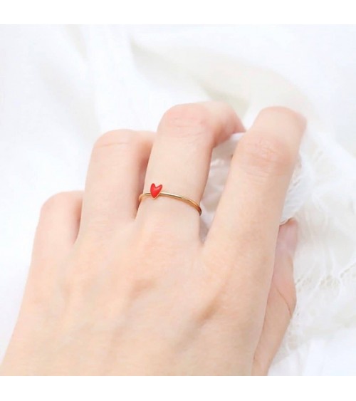 GRANT Adjustable Ring - Red Poppy Heart Titlee cute fashion design designer for women