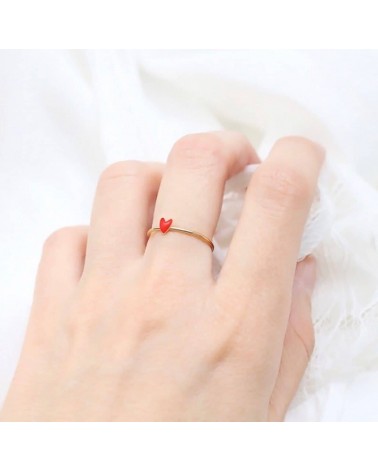 GRANT Adjustable Ring - Red Poppy Heart Titlee cute fashion design designer for women