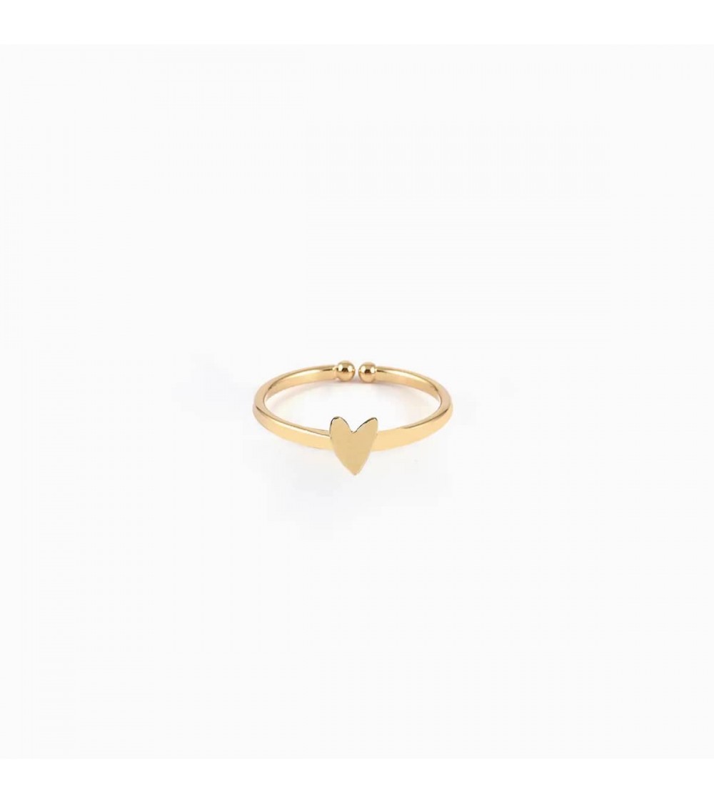 Verstellbarer Ring mit Herz GRANT – Goldring mit Feingoldbeschichtung Titlee damen frau kinder spezielle kaufen
