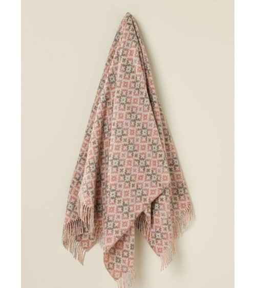 Plaid Dartmouth Corail - Couverture en pure laine vierge Bronte by Moon un plaid cocooning couverture chaude douce plaide lit