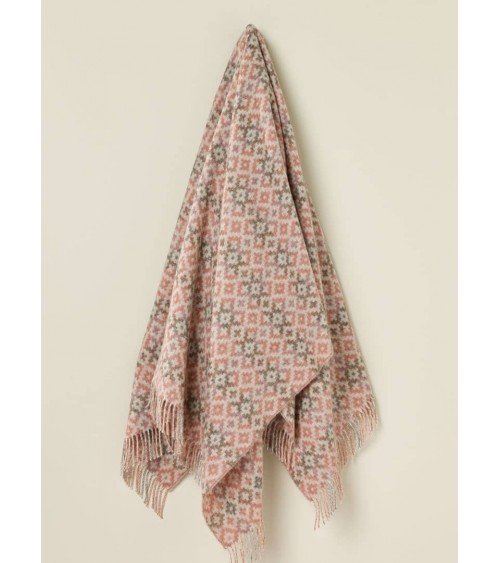 Dartmouth Coral - Pure new wool blanket Bronte by Moon warm cozy soft sofa throw blanket picnic throws and blankets