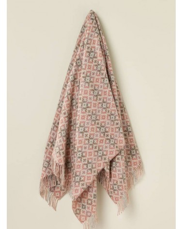 Dartmouth Coral - Pure new wool blanket Bronte by Moon warm cozy soft sofa throw blanket picnic throws and blankets