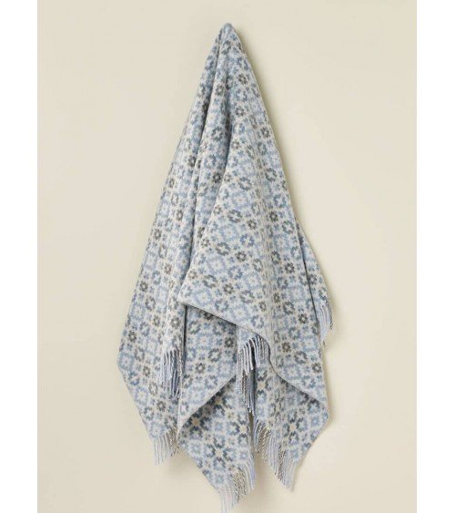 Dartmouth Blau - Wolldecke, Decke aus reiner Schurwolle Bronte by Moon Schafwolldecke warme Woll Decken Sofa wohndecke kaufen