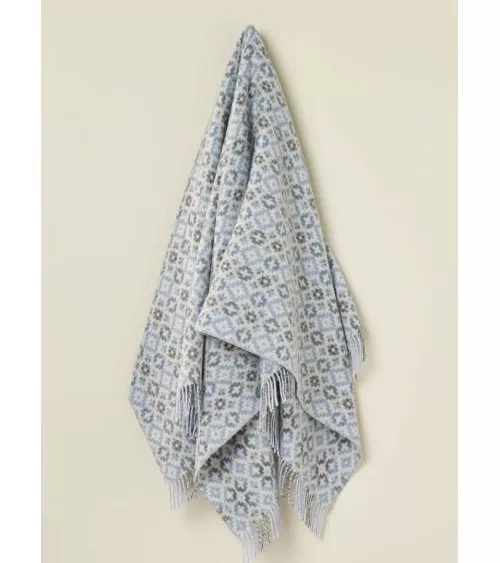 Plaid Dartmouth Bleu - Couverture en pure laine vierge Bronte by Moon un plaid cocooning couverture chaude douce plaide lit