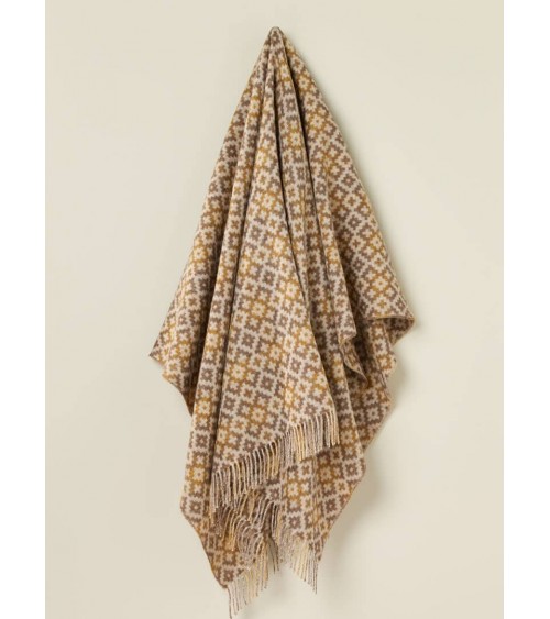 Plaid Dartmouth Gold - Couverture en laine Bronte by Moon un plaid cocooning couverture chaude douce plaide lit