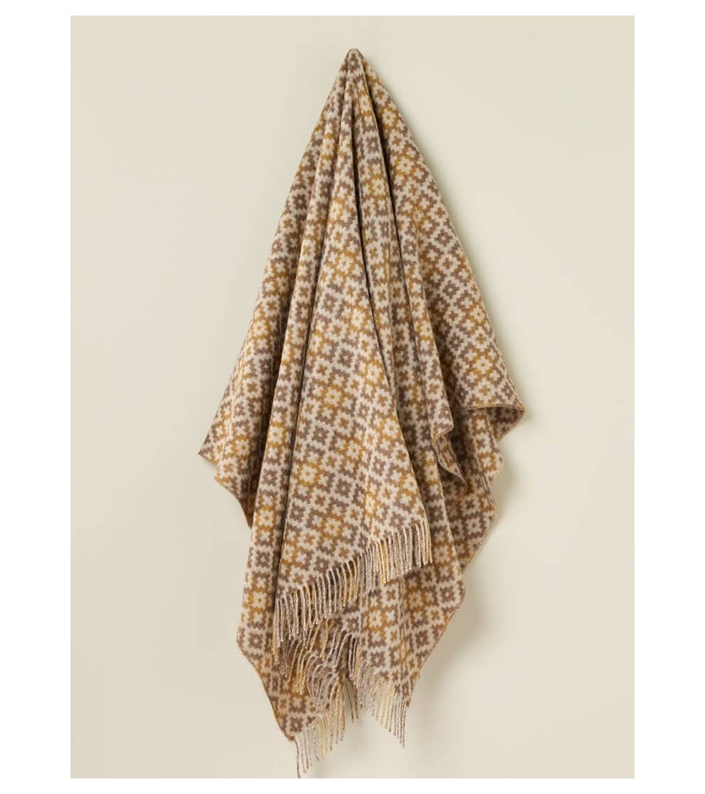 Dartmouth Gold - Pure new wool blanket Bronte by Moon warm cozy soft sofa throw blanket picnic throws and blankets