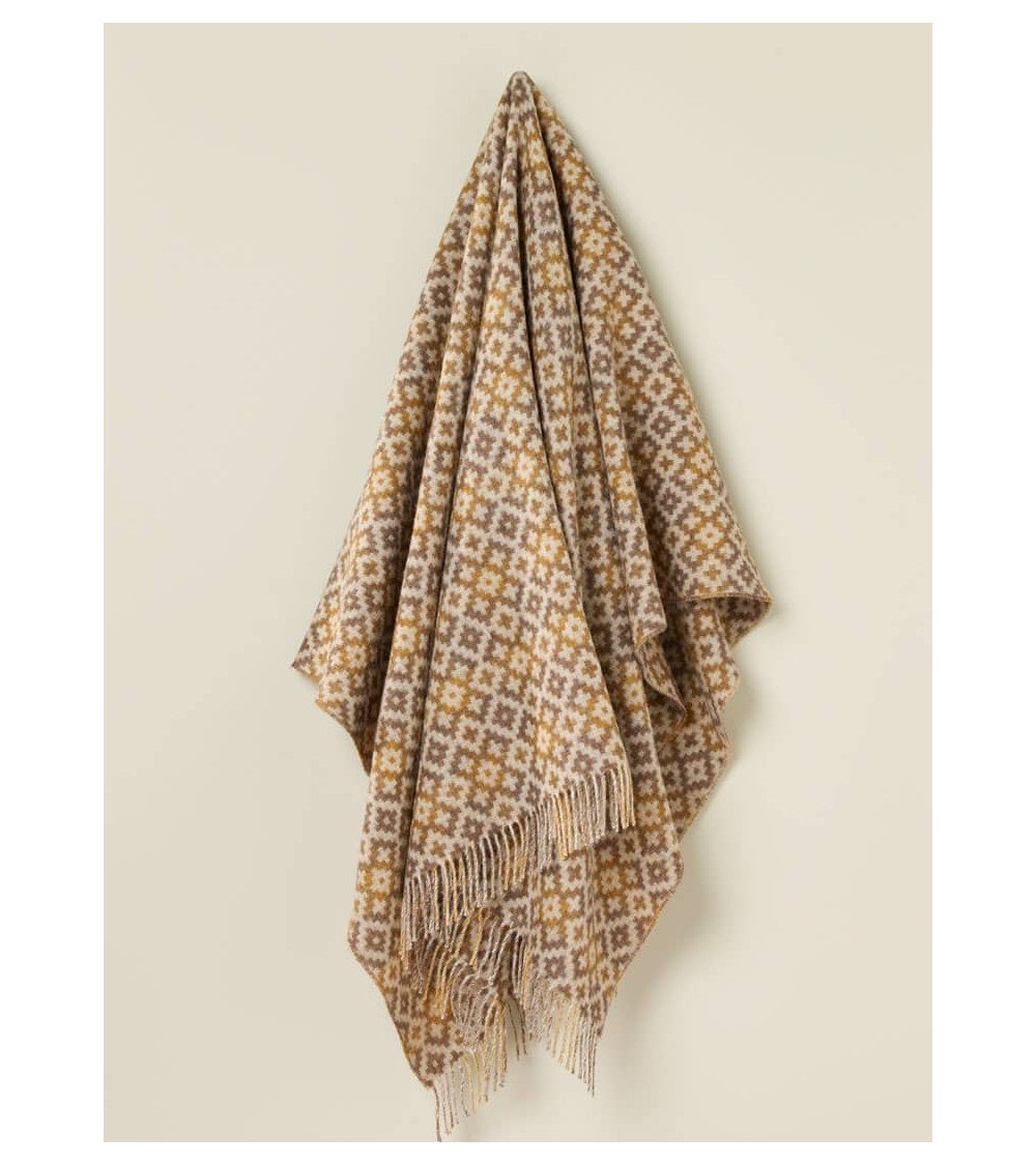 Dartmouth Gold - Pure new wool blanket Bronte by Moon warm cozy soft sofa throw blanket picnic throws and blankets