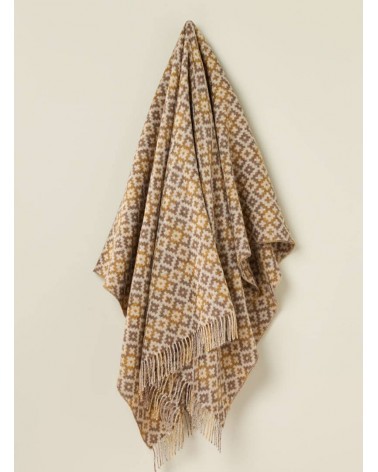 Dartmouth Gold - Pure new wool blanket Bronte by Moon warm cozy soft sofa throw blanket picnic throws and blankets