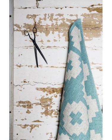 Vinyl Rug - FLOWER Lagoon Brita Sweden cool vinyl rugs runner for kitchen washable outdoor rugs