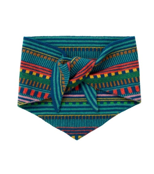 Neckerchief, Wool triangle scarf - Multicoloured stripes Donna Wilson scarves for women mens scarf Kitatori Switzerland