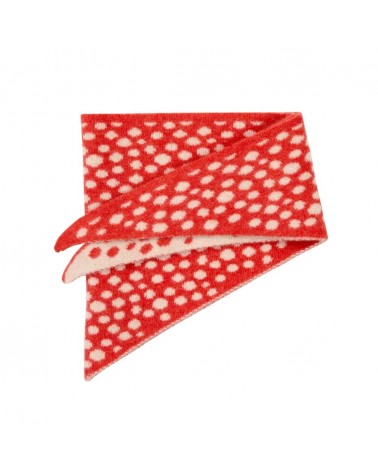 Foulard, Sciarpa triangolare a pois in lana - Spotty Rosso Donna Wilson sciarpa inglese per donna da uomo per donna sciarpe d...