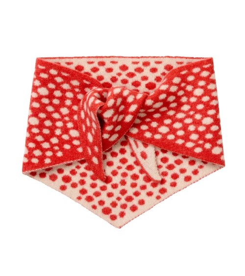Reversible Neckerchief, Wool triangle scarf - Spotty Red Donna Wilson scarves for women mens scarf Kitatori Switzerland
