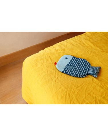 Bouillotte eau chaude originale - Design Poisson Bleu Donna Wilson longue originale haut de gamme luxe