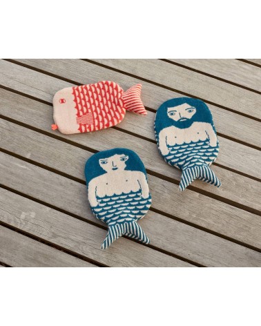 Hot water bottle and knitted wool cover - Merman Donna Wilson best luxury cool nice cute portable
