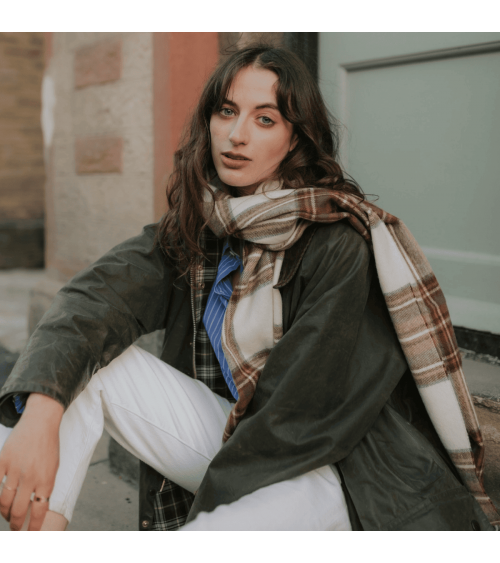 NATURAL DRESS STEWART - Tartan Merino wool scarf