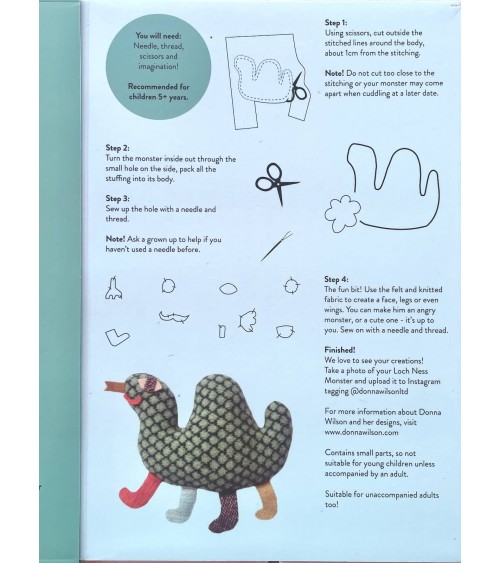 Make your own Loch Ness monster kit Donna Wilson original gift idea for a birth