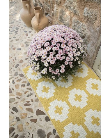 Tapis Vinyle - FLOWER Sun Brita Sweden tapis scandinave en vinyle lavable en machine de cuisine exterieur salon couloir