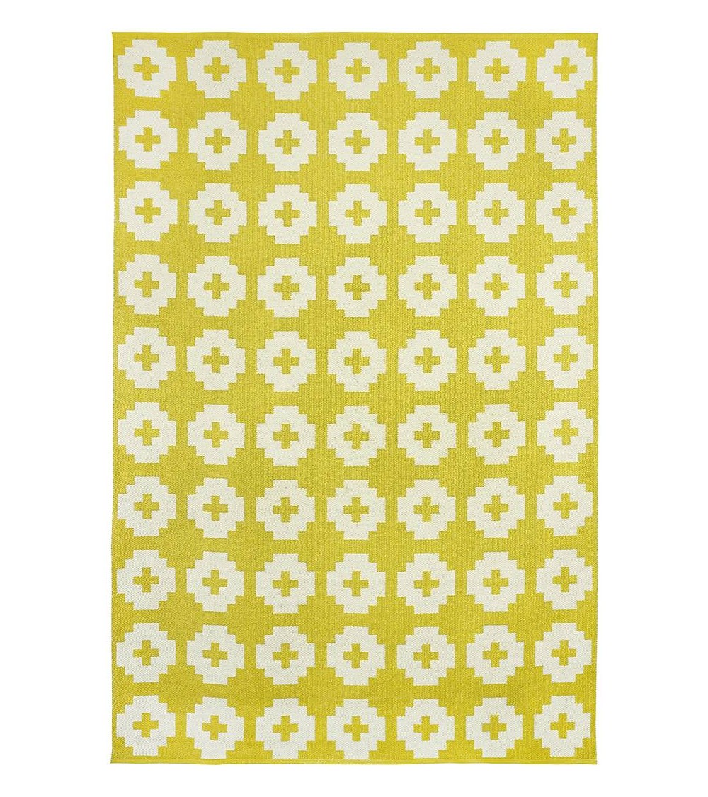 Vinyl Teppich - FLOWER Sun Brita Sweden küchenteppich küchenläufer waschbar waschbarer outdoor teppich Teppichläufer balkon