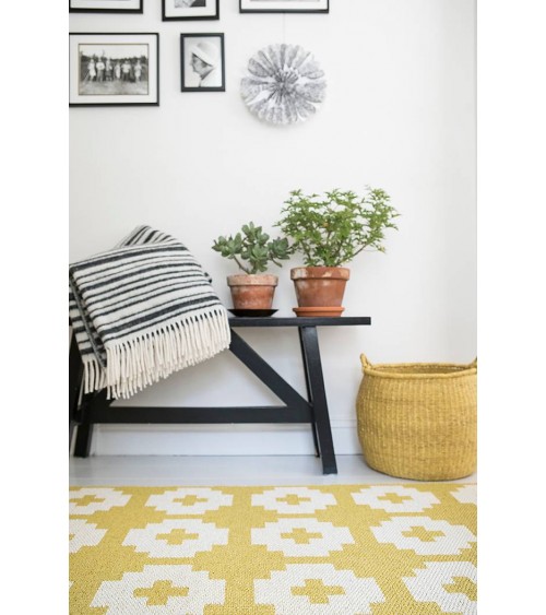 Tapis Vinyle - FLOWER Sun Brita Sweden tapis scandinave en vinyle lavable en machine de cuisine exterieur salon couloir