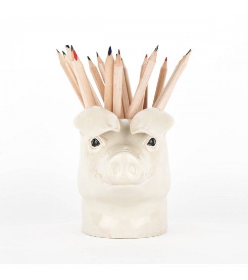 Schwein - Stiftehalter & Blumentopf Quail Ceramics schreibtisch büro kinder besteckbehälter make up pinselhalter