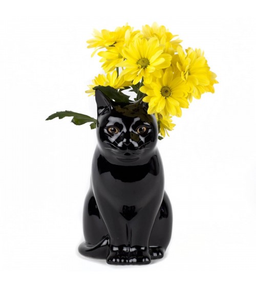 Large Flower Vase - Lucky the Black Cat