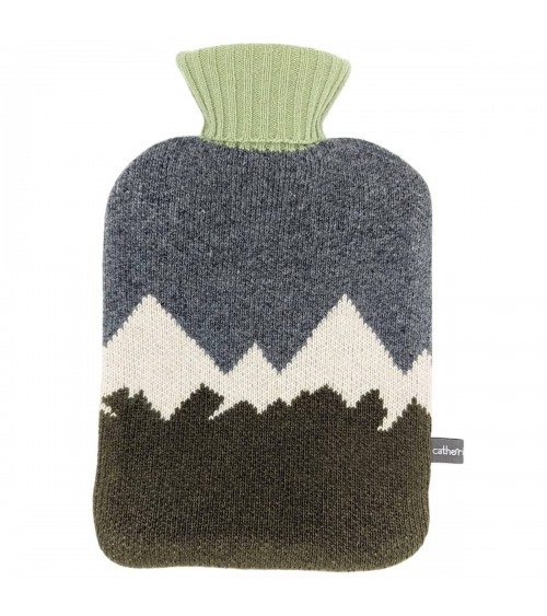 Montagnes vertes - Bouillotte eau chaude déhoussable Catherine Tough longue originale haut de gamme luxe