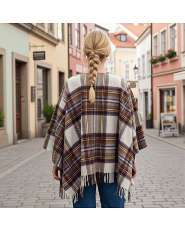 Mini Ruana Tartan DRESS HEATHER STEWART - Poncho, Cape aus Wolle Bronte by Moon wollponcho Ponchos für Damen elegant Winter k...