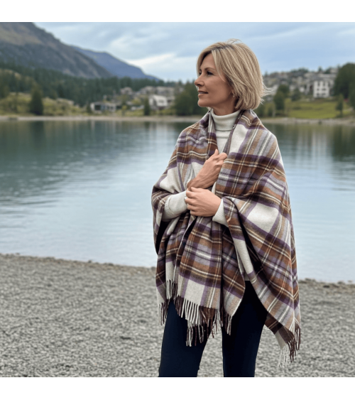 Mini Ruana Tartan DRESS HEATHER STEWART - Poncho, Cape aus Wolle Bronte by Moon wollponcho Ponchos für Damen elegant Winter k...