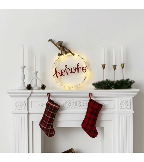 ho ho ho - Ghirlanda ponpon - Decorazioni natalizie