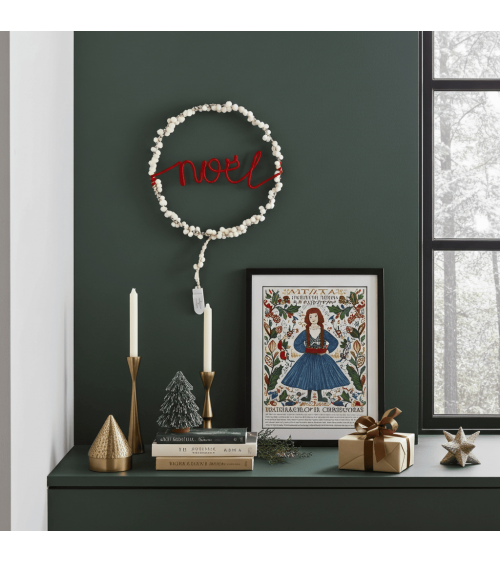 Couronne lumineuse à pompons - Décoration de noël Melanie Porter deco chambre intérieur murale salon lumineux