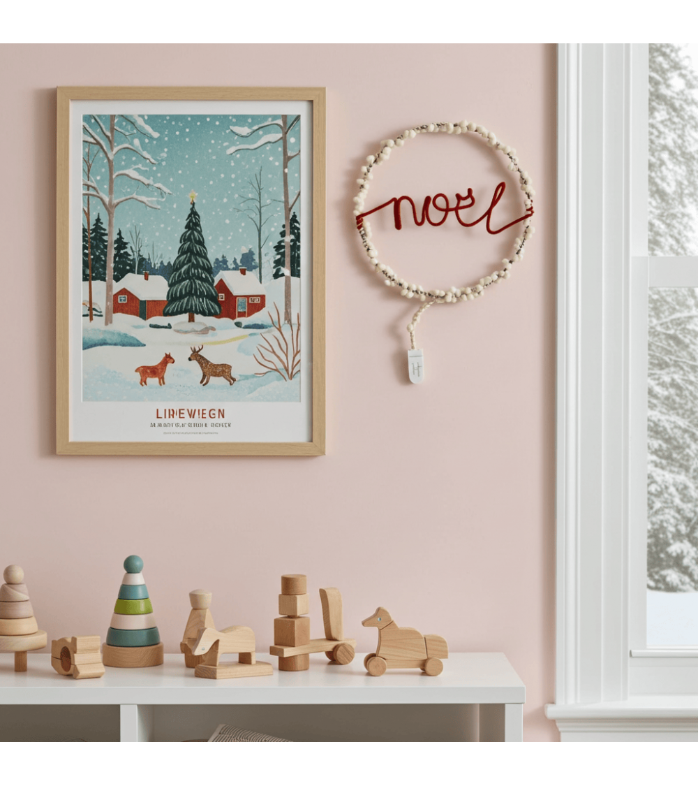 Christmas Wreath Noël - Fairy light Melanie Porter lighted illuminated decoration indoor bedroom