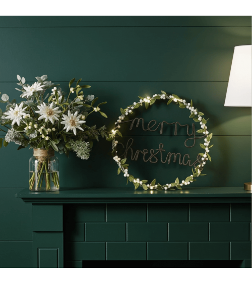 Lichterkranz Mistelzweige & weiße Pompons - Weihnachtsdeko Melanie Porter Weihnachtsdekoration kaufen Weihnachtsbaum Deko Ide...