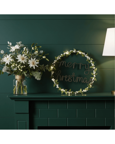 Ghirlanda vischio e pompons bianchi - Decorazioni natalizie Melanie Porter Decorazioni natalizie eleganti particolari decoro ...