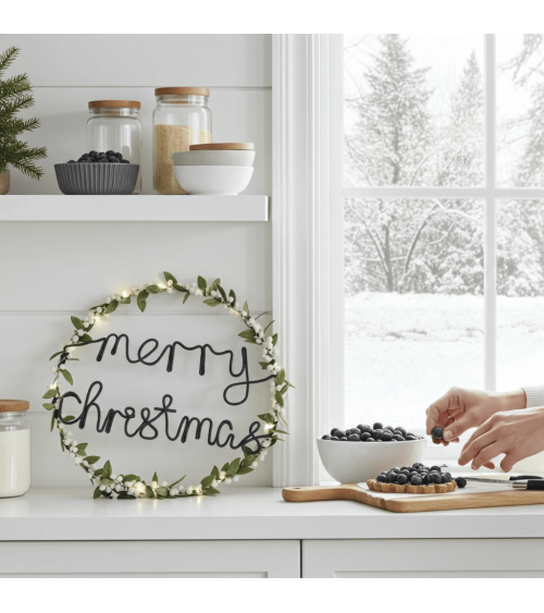 Lichterkranz Mistelzweige & weiße Pompons - Weihnachtsdeko Melanie Porter Weihnachtsdekoration kaufen Weihnachtsbaum Deko Ide...