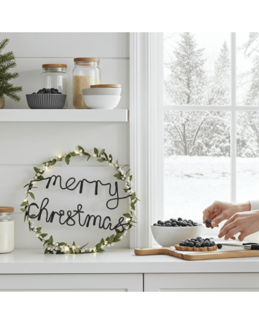 Lichterkranz Mistelzweige & weiße Pompons - Weihnachtsdeko Melanie Porter Weihnachtsdekoration kaufen Weihnachtsbaum Deko Ide...