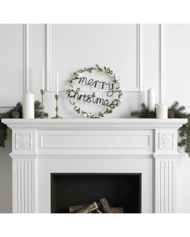 Christmas Wreath mistletoe & white pompons - Fairy light Melanie Porter 2024 christmas decorations xmas tree decorations