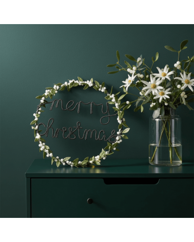 Lichterkranz Mistelzweige & weiße Pompons - Weihnachtsdeko Melanie Porter Weihnachtsdekoration kaufen Weihnachtsbaum Deko Ide...