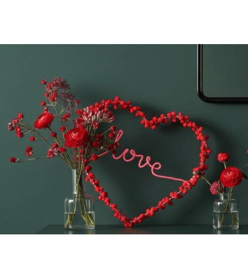 Love - Coeur à Pompons Rouges - Décoration Lumineuse Melanie Porter deco chambre intérieur murale salon lumineux