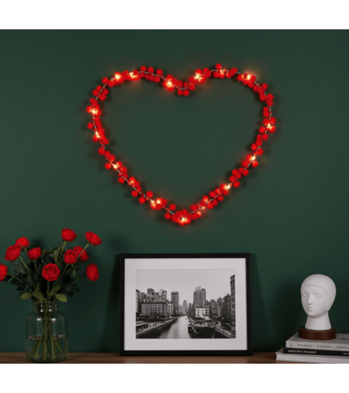 Coeur à Pompons Rouges - Décoration Lumineuse Melanie Porter deco chambre intérieur murale salon lumineux