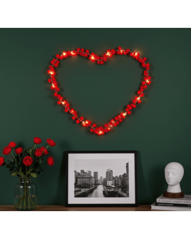 Coeur à Pompons Rouges - Décoration Lumineuse Melanie Porter deco chambre intérieur murale salon lumineux