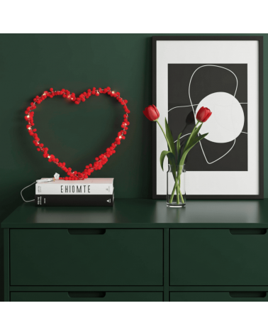 Coeur à Pompons Rouges - Décoration Lumineuse Melanie Porter deco chambre intérieur murale salon lumineux