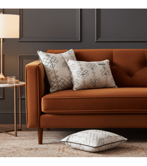 Ethnisch - Kissenbezug für Sofa aus Samt Où est Marius zierkissen sofa deko kissen kaufen dekokissen sofakissen