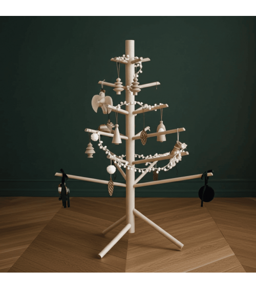 Albero di Natale piccolo in legno bellissimi particolari decorato addobbati eleganti moderno