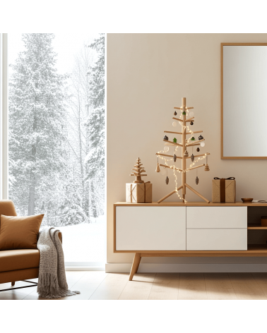 Small Wooden Christmas tree - Kitatori Design xmas tree in wood artificial fake realistic real woods christmas tree