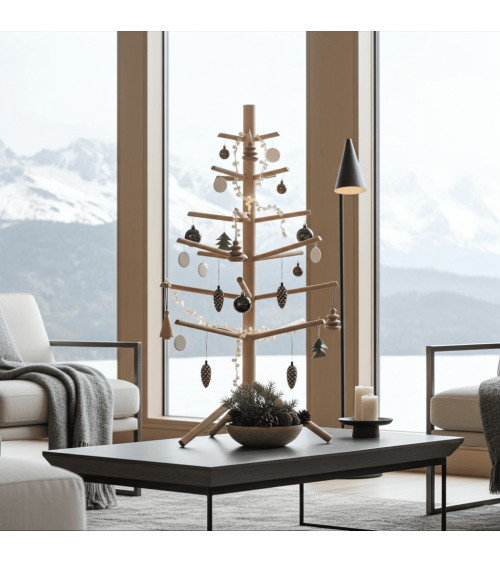 Small Wooden Christmas tree - Kitatori Design xmas tree in wood artificial fake realistic real woods christmas tree