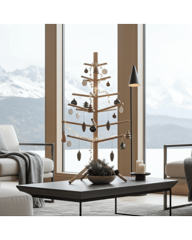 Small Wooden Christmas tree - Kitatori Design xmas tree in wood artificial fake realistic real woods christmas tree
