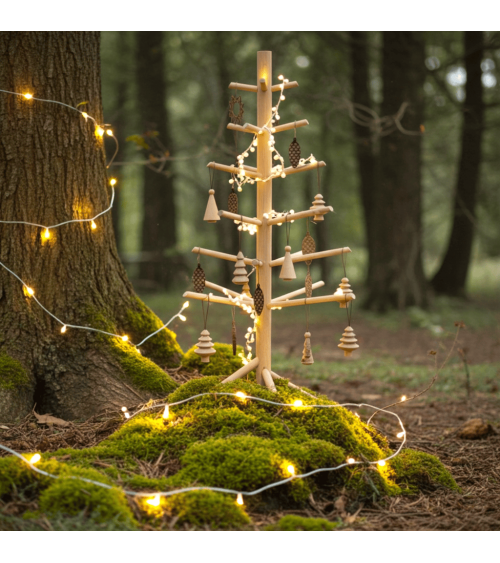 Small Wooden Christmas tree - Kitatori Design xmas tree in wood artificial fake realistic real woods christmas tree