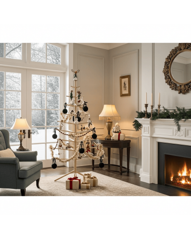 Sapin de Noël en bois Suisse - arbre de Noel design KITATORI original decoratif artisanal alternatif naturel écologique décoré