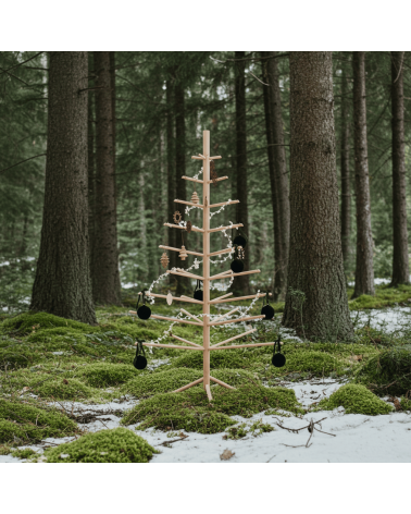Sapin de Noël en bois Suisse - arbre de Noel design KITATORI original decoratif artisanal alternatif naturel écologique décoré